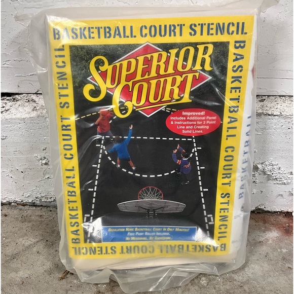 Superior Court Games New Regulation Basketball Court Stencil